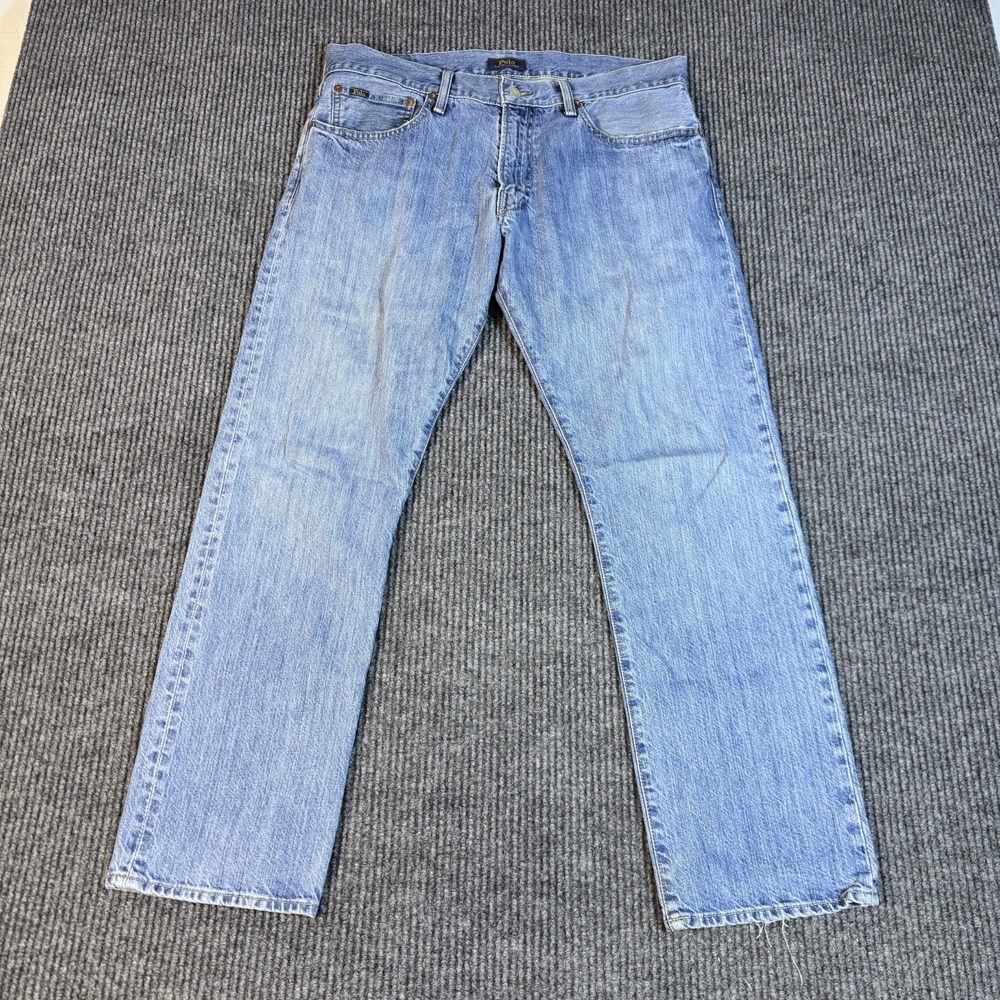 Polo Ralph Lauren Hampton Relaxed Fit Straight Leg Jeans Mens 35x30 Light Wash
